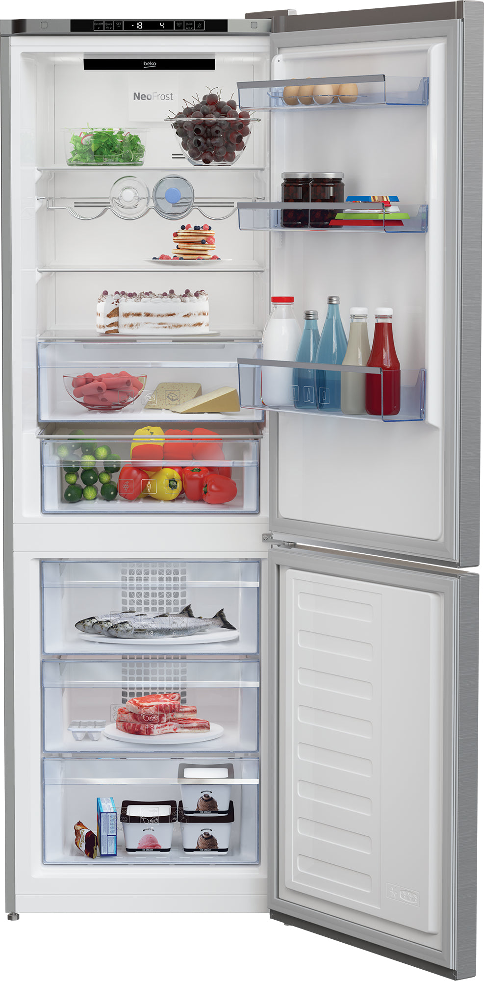 Beko Kühl-Gefrier-Kombination KG366I40XBC – 324 l, 230 V, Kompressor, Energieeffizienzklasse E