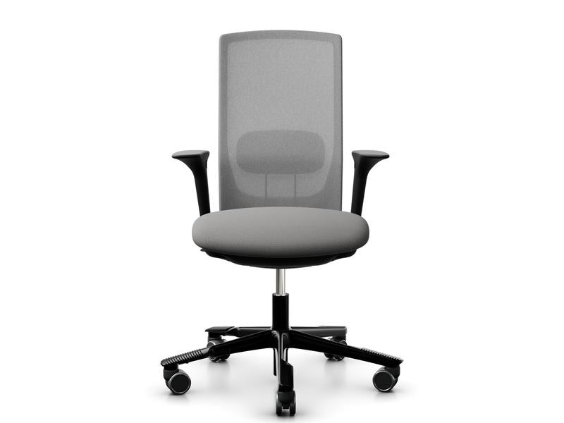 HÅG Bürostuhl Futu Mesh 1100 – 110 kg, grau/schwarz, Aluminium-Fuss