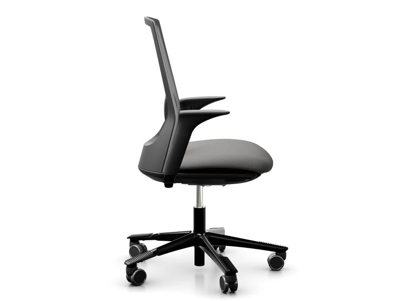 HÅG Bürostuhl Futu Mesh 1100 – 110 kg, grau/schwarz, Aluminium-Fuss