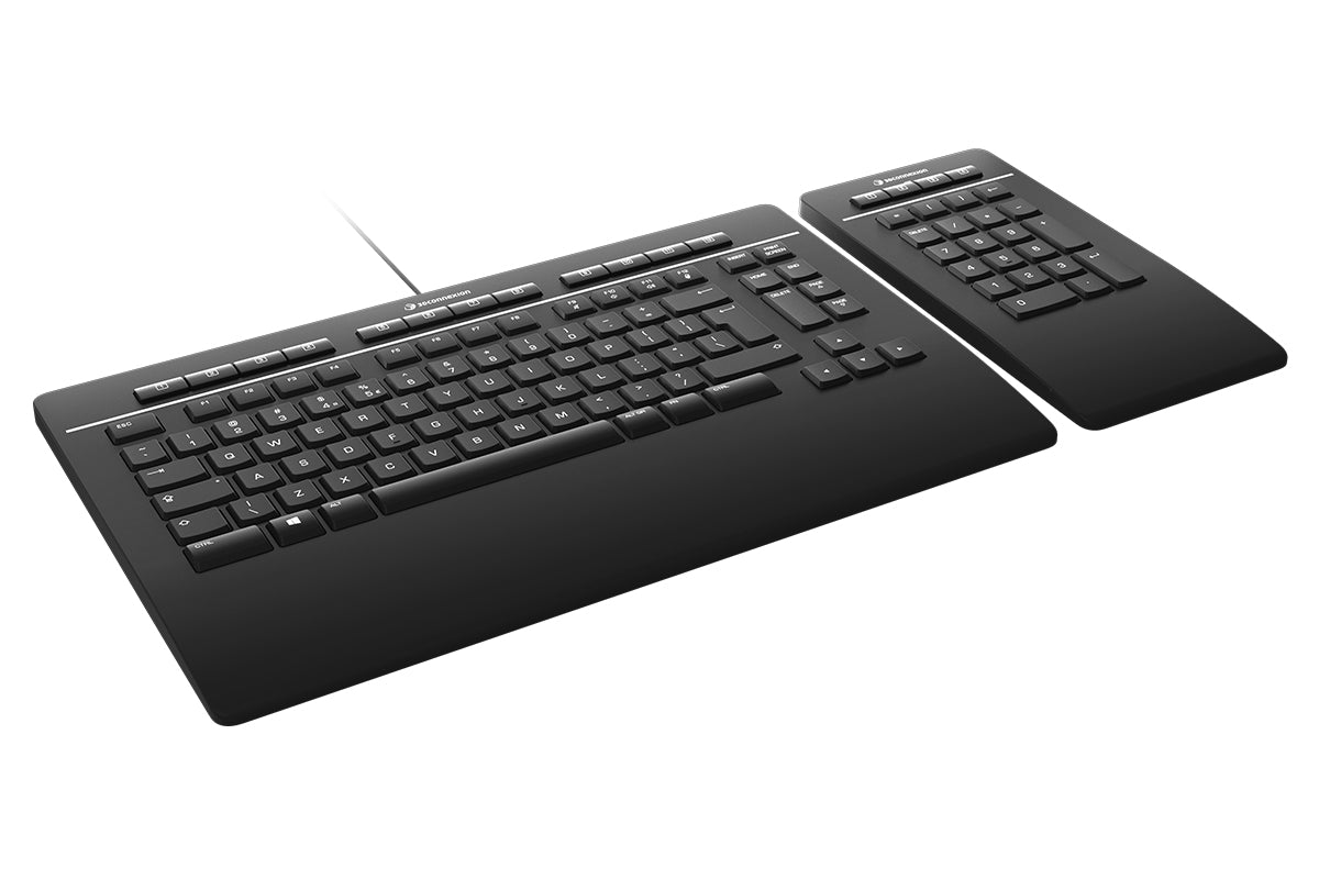 3Dconnexion Keyboard Pro – Tastatur, kabelgebunden (USB-A), CH-Layout (DE-CH), Fullsize (mit Ziffernblock)
