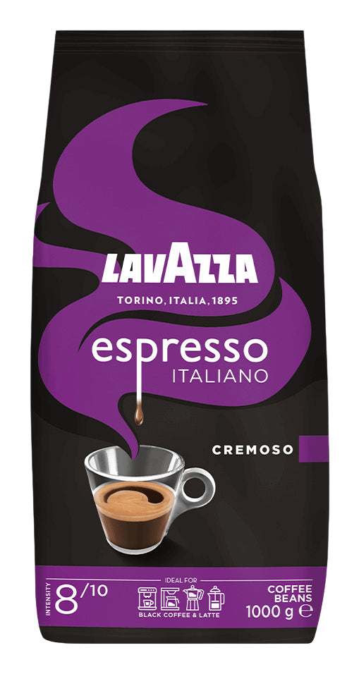 Lavazza Espresso Cremoso – Bohnenkaffee – Arabica/Robusta, Intensität 8, 1 kg