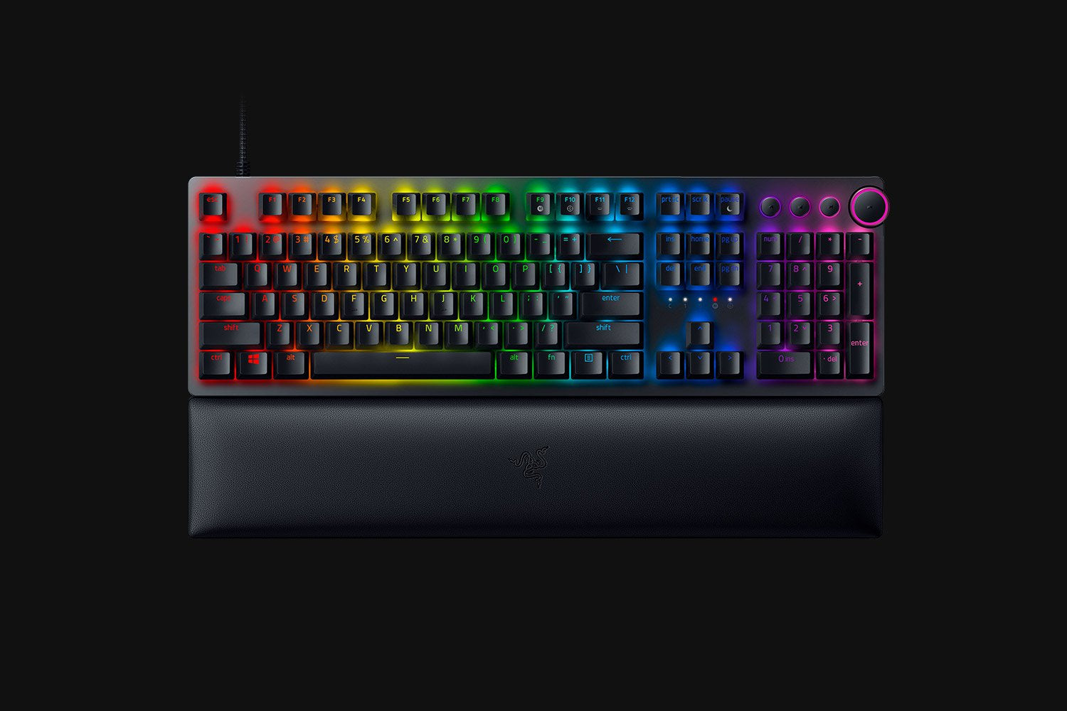Razer Huntsman V2 – Tastatur, kabelgebunden (USB), DE-Layout (DE), Fullsize (mit Ziffernblock), mechanisch