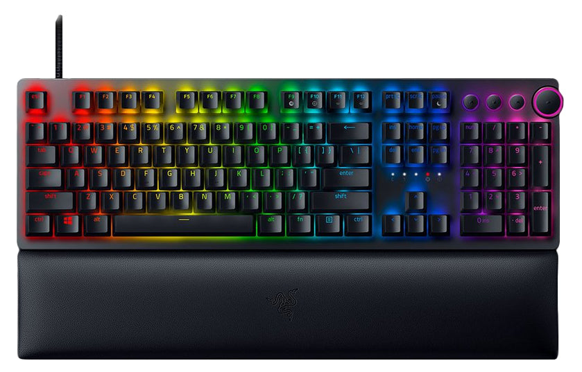 Razer Huntsman V2 – Tastatur, kabelgebunden (USB), DE-Layout (DE), Fullsize (mit Ziffernblock), mechanisch