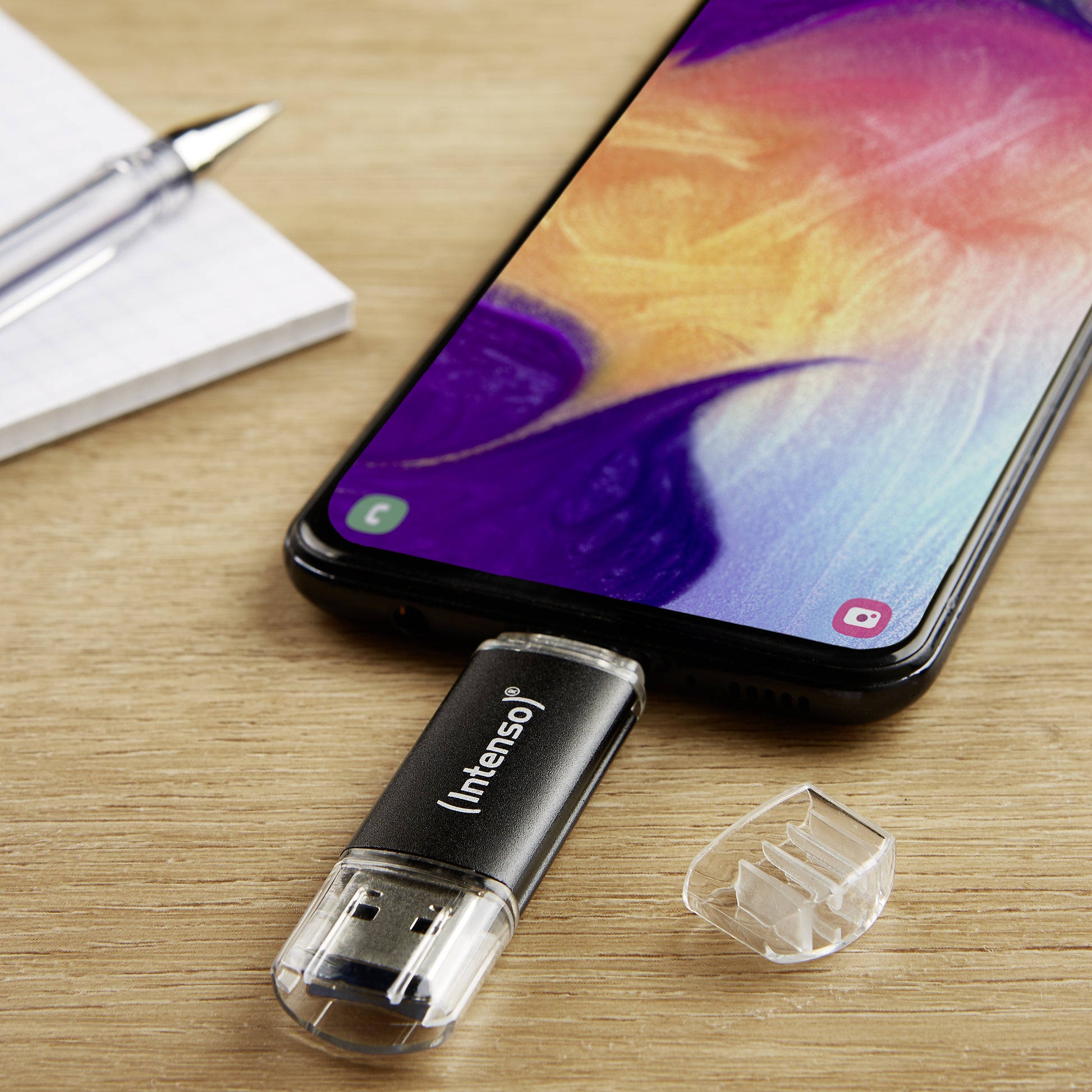 Intenso Twist Line 3539491 USB-Stick 128 GB – USB-A/USB-C USB 3.2 Gen 1, 70 MB/s Lesen, mit Kappe, Anthrazit