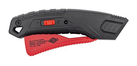 Wedo Sicherheitsmesser, Nylon, automatischer Klingeneinzug, Hebel arretierbar, schwarz/rot, 1 Stk.