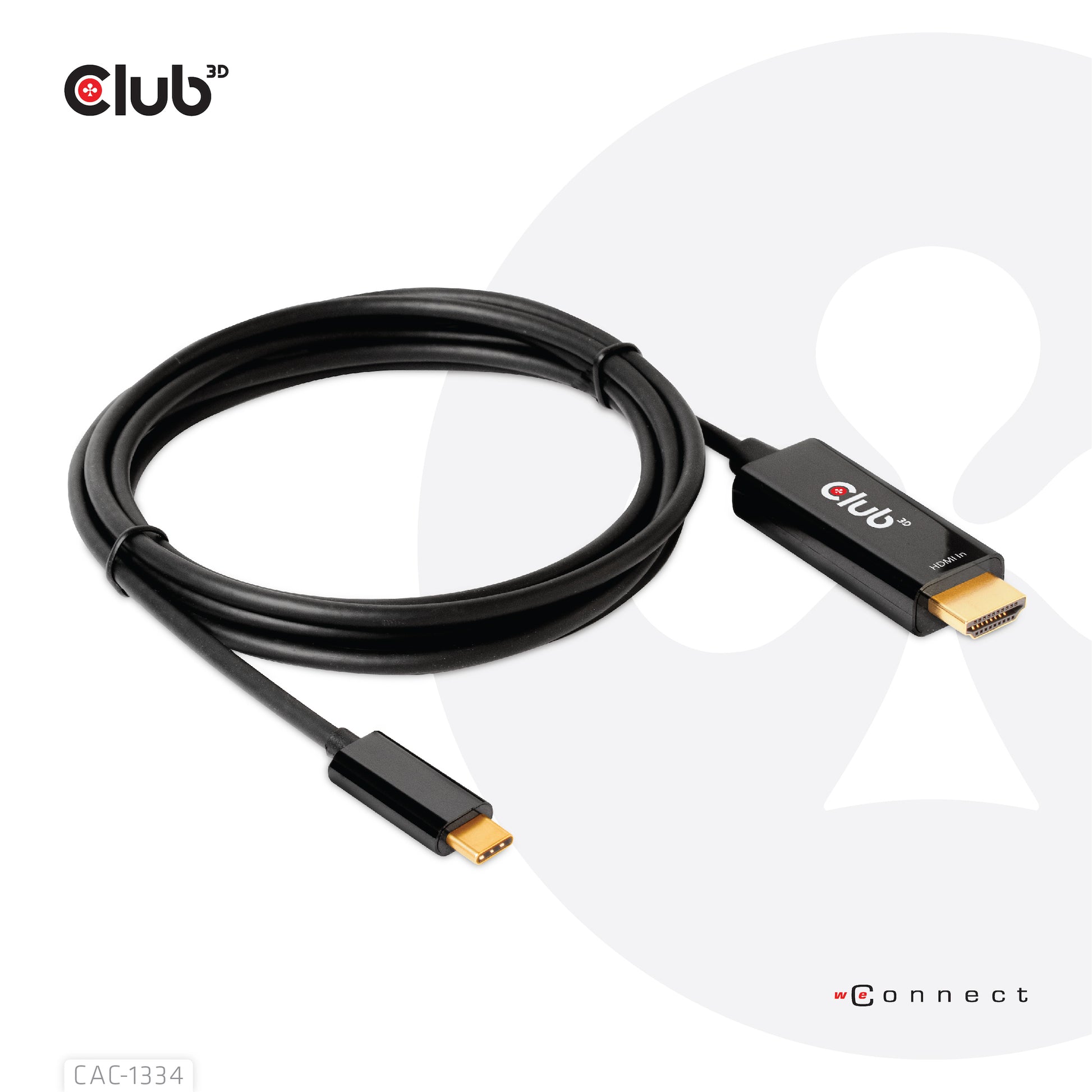CLUB3D Club 3D HDMI auf USB-C Kabel DP 1.2 4K 60 Hz – 1,8 m – aktiv