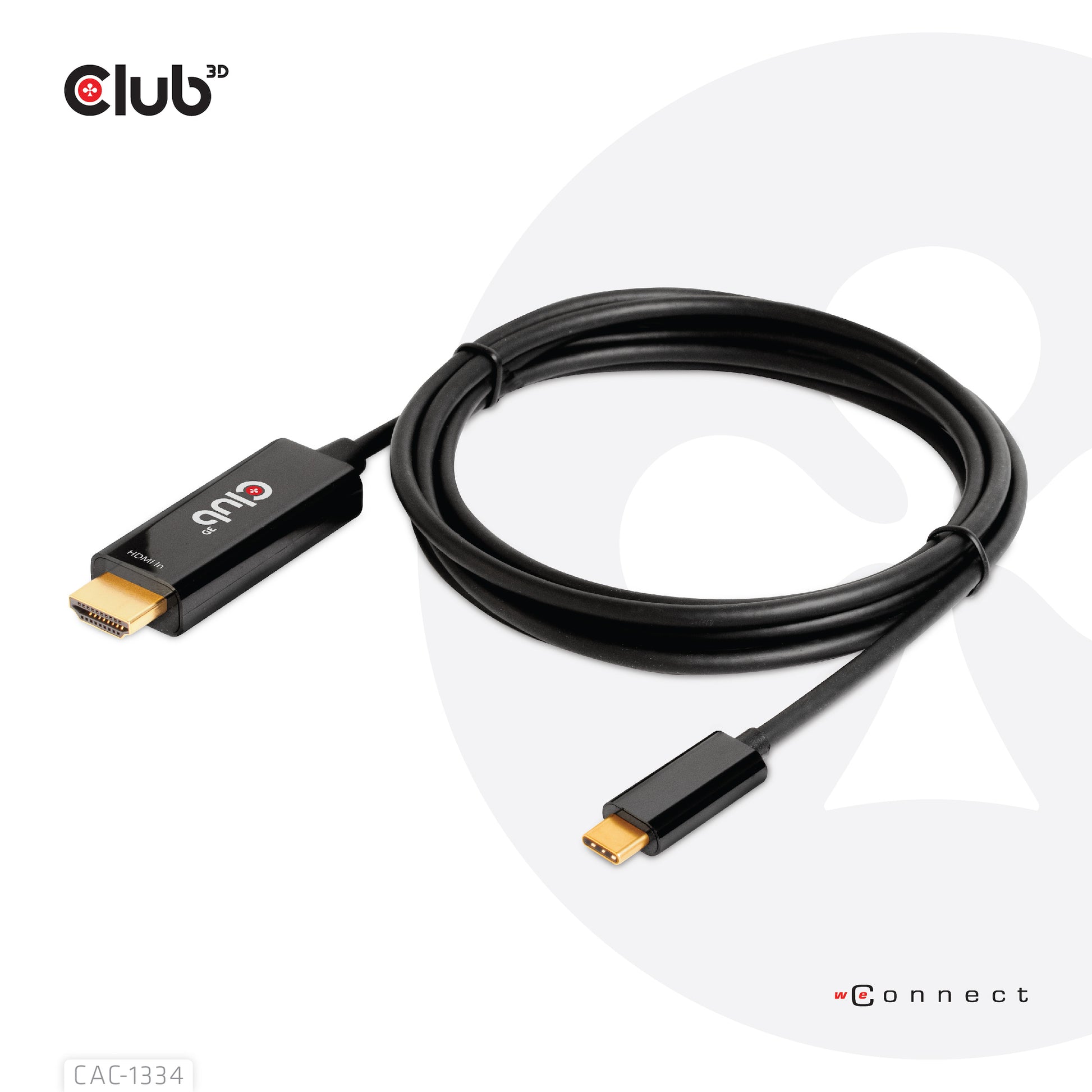 CLUB3D Club 3D HDMI auf USB-C Kabel DP 1.2 4K 60 Hz – 1,8 m – aktiv