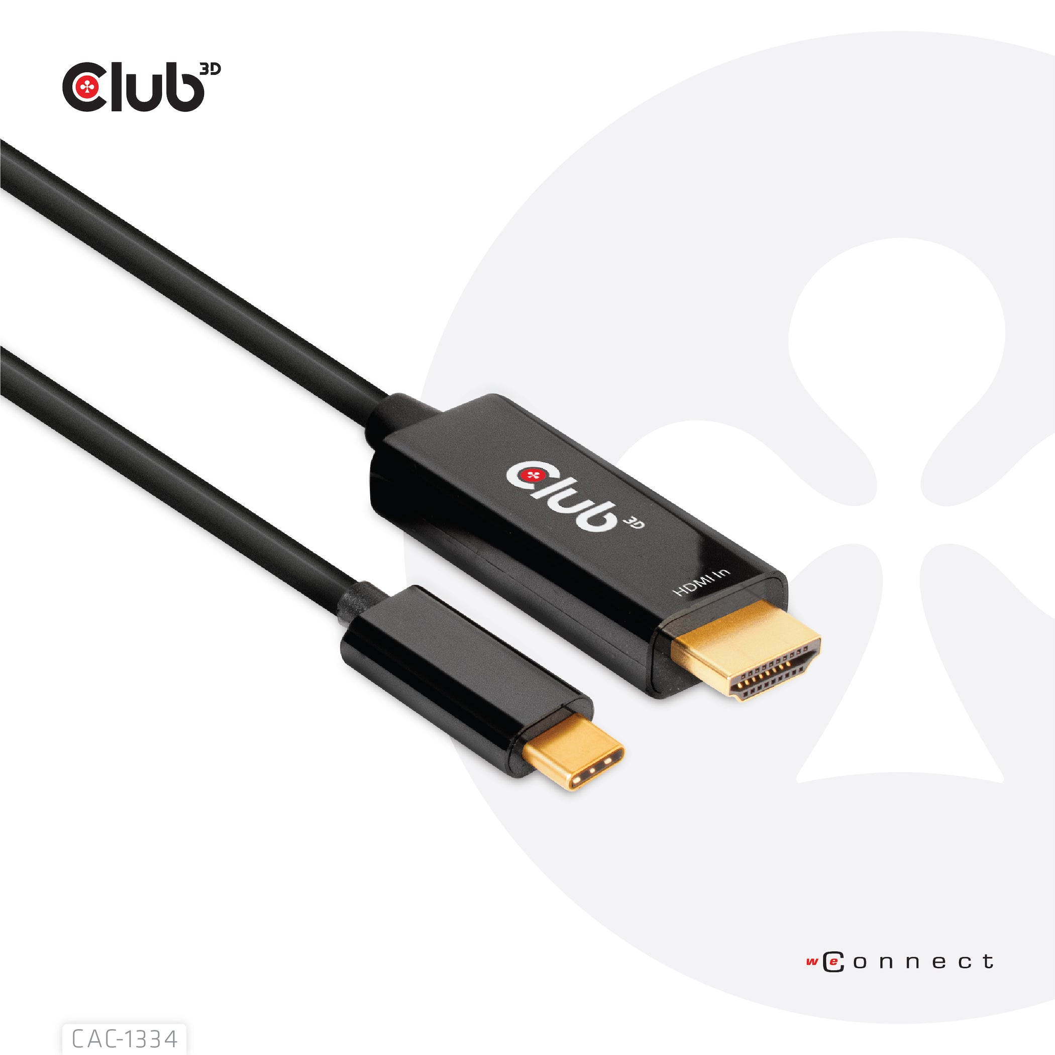 CLUB3D Club 3D HDMI auf USB-C Kabel DP 1.2 4K 60 Hz – 1,8 m – aktiv