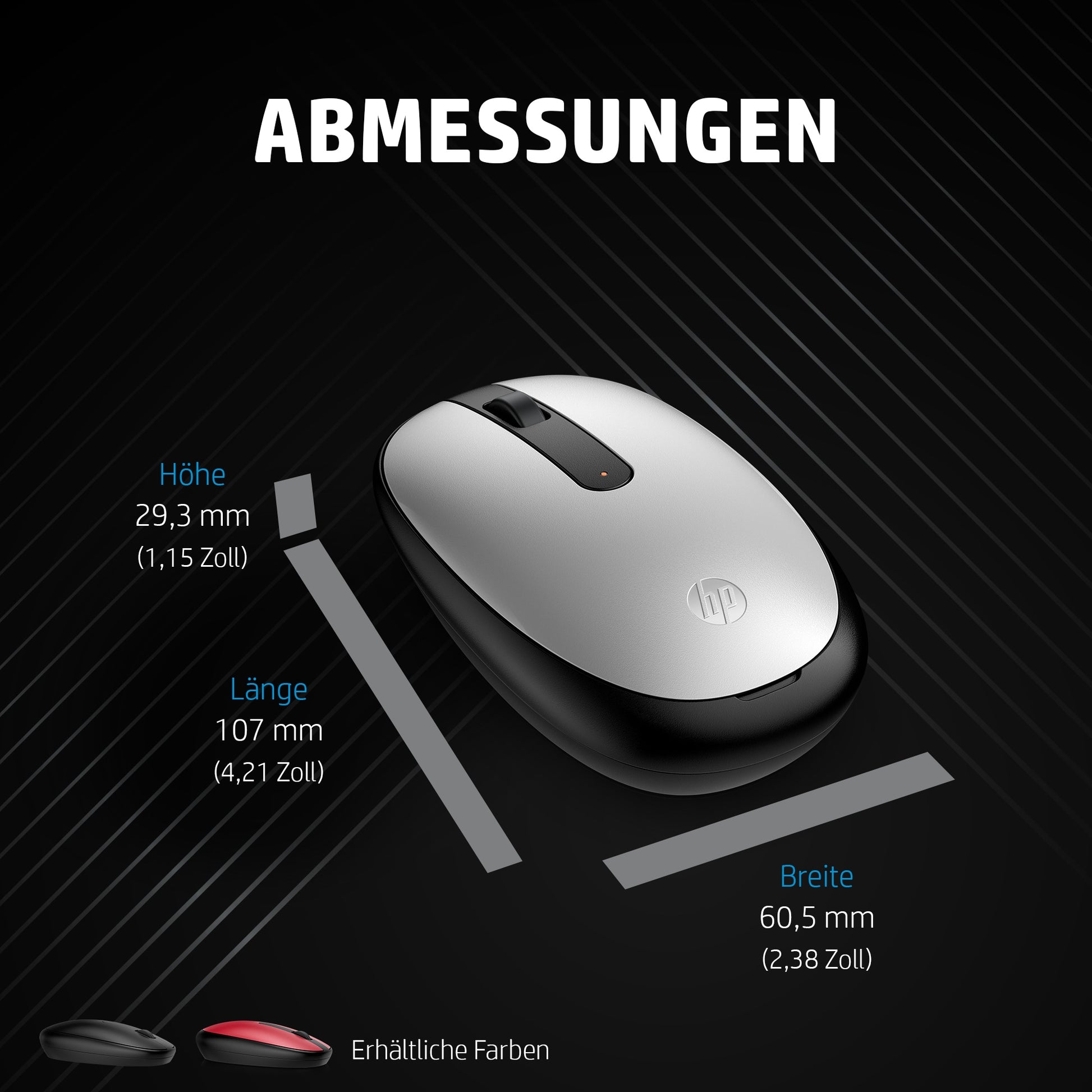 HP 240 Pike – Maus – Kabellos (Bluetooth), 1600 DPI, beidhändig