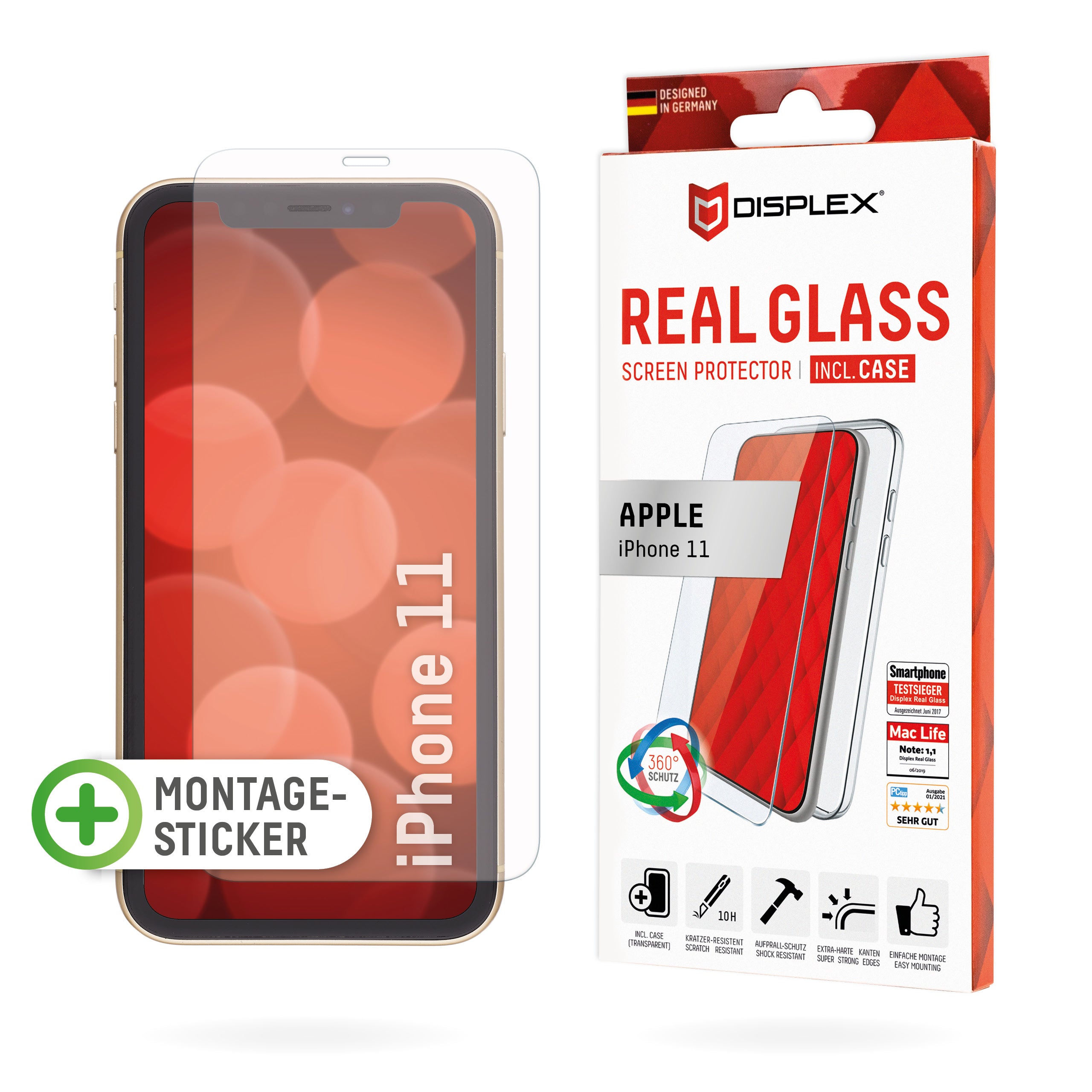 Displex Displayschutz (Panzerglas), 10H – für iPhone 11