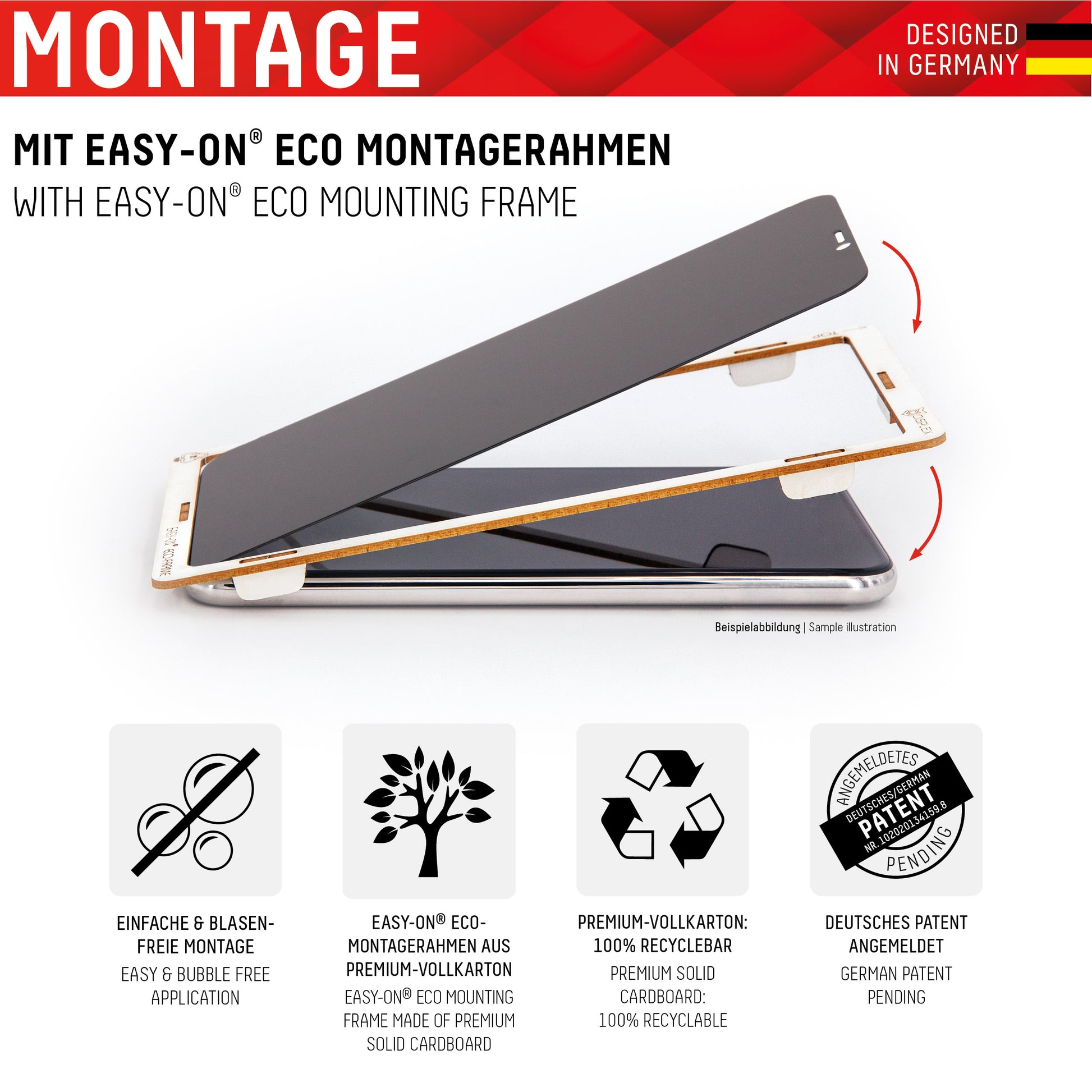 Displex Privacy-Filter (Panzerglas), Hüllenfreundlich – für iPhone 12/12 Pro – mit Applikator