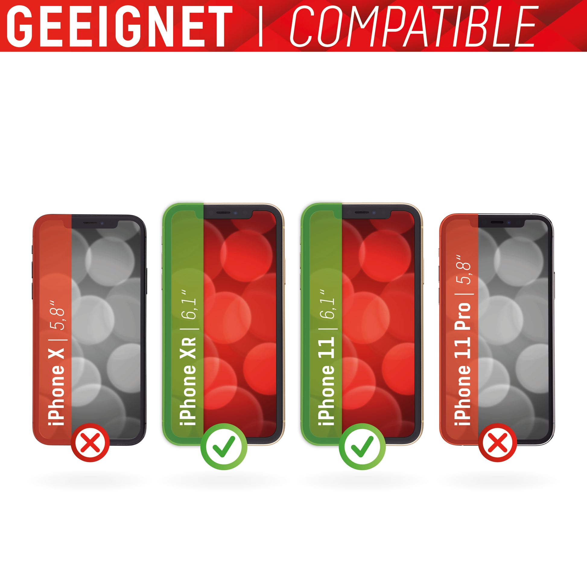 Displex Privacy-Filter (Panzerglas), Full Cover – für iPhone XR/ iPhone 11 – mit Applikator