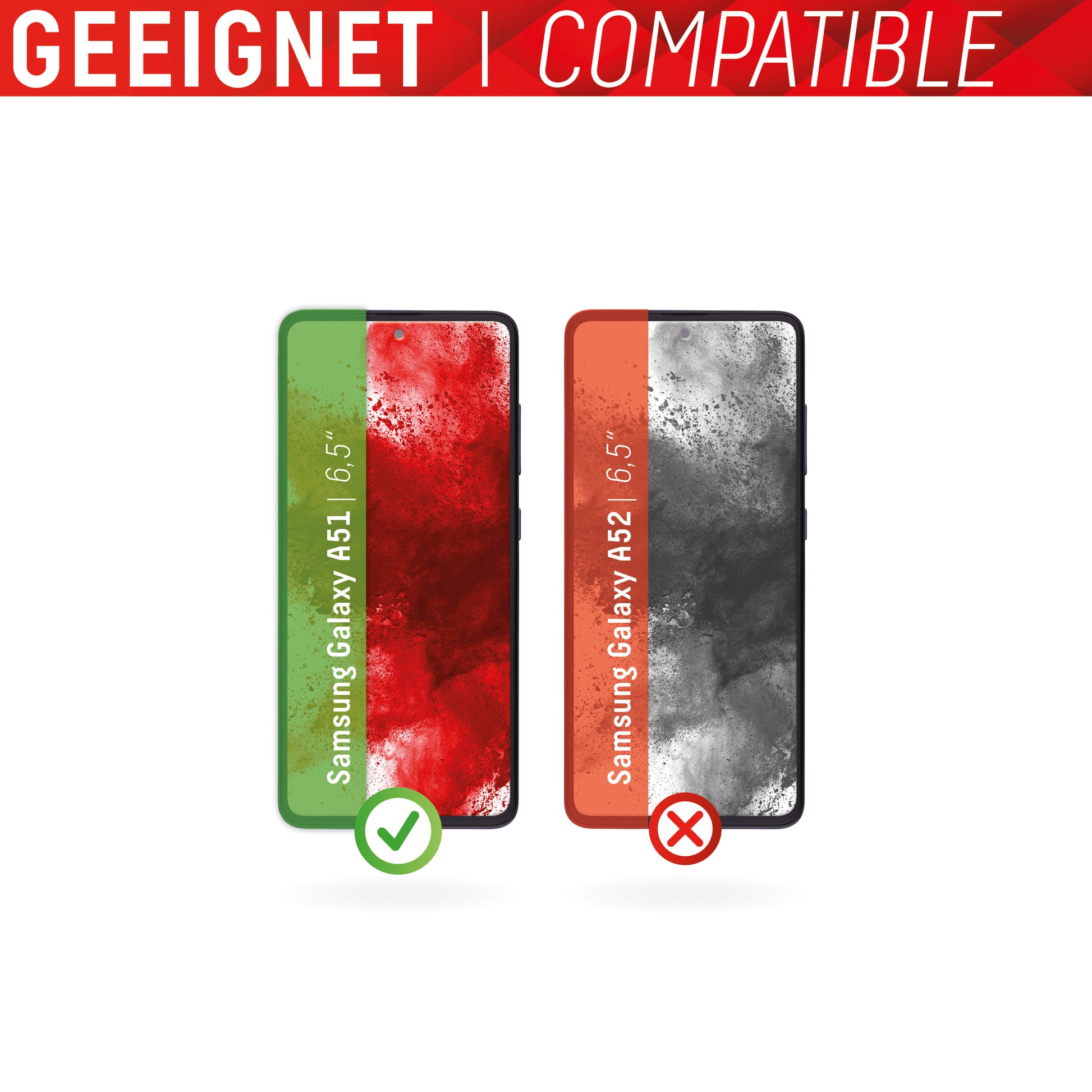 Displex Displayschutz (Panzerglas), Hüllenfreundlich – für Galaxy A51 – mit Applikator