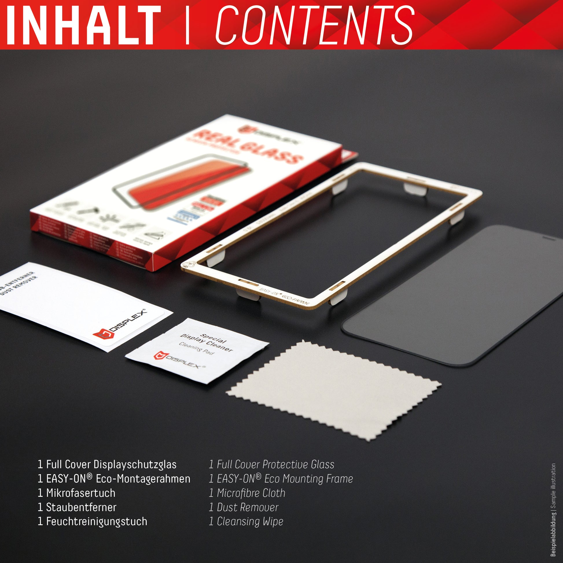Displex Displayschutz (Panzerglas), Full Cover – für Galaxy A72 – mit Applikator