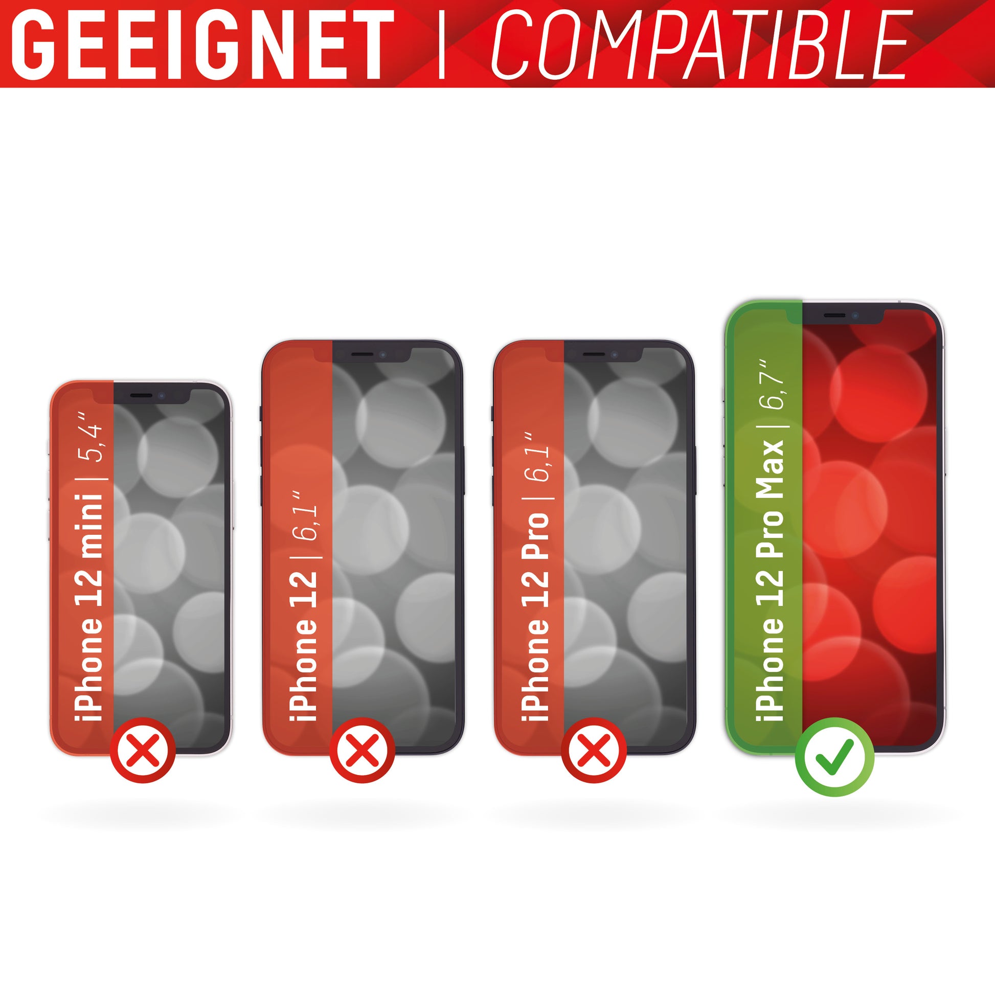 Displex Privacy-Filter (Panzerglas), 10H – für iPhone 12 Pro Max – mit Applikator