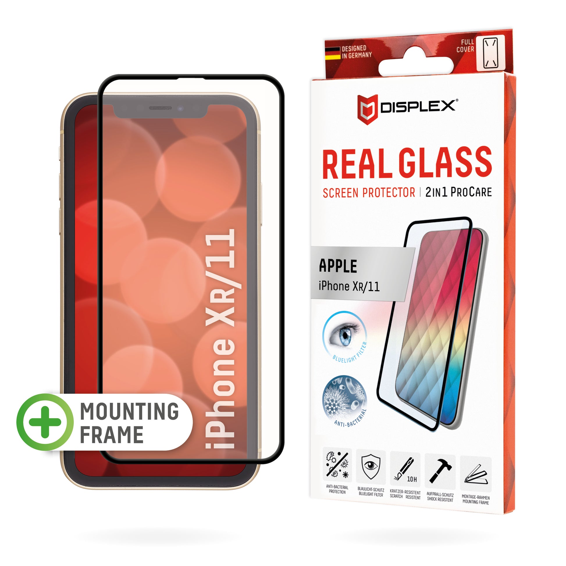 Displex Displayschutz (Panzerglas), Blaulichtfilter – für iPhone XR/11