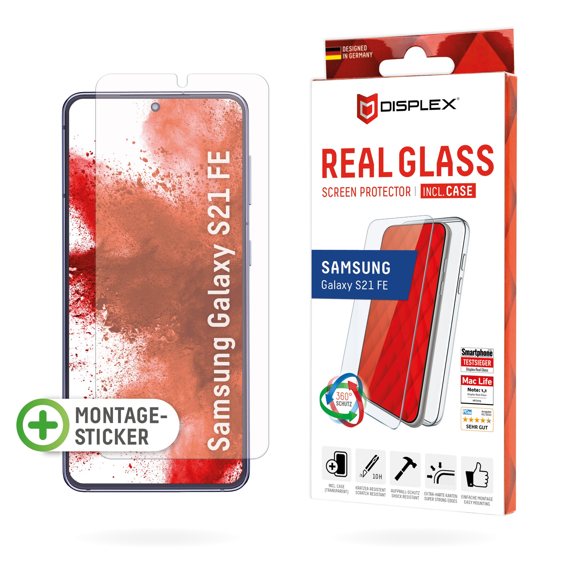 Displex Displayschutz (Panzerglas), 10H – für Galaxy S21 FE