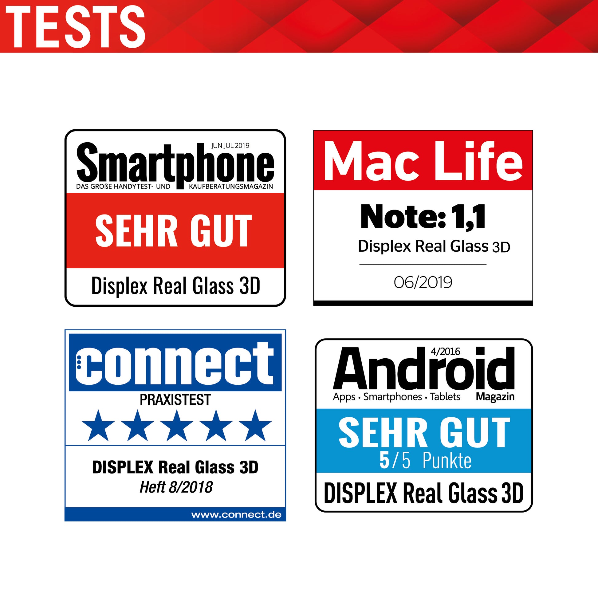 Displex Displayschutz (Panzerglas), Full Cover – für Galaxy S22+ – mit Applikator