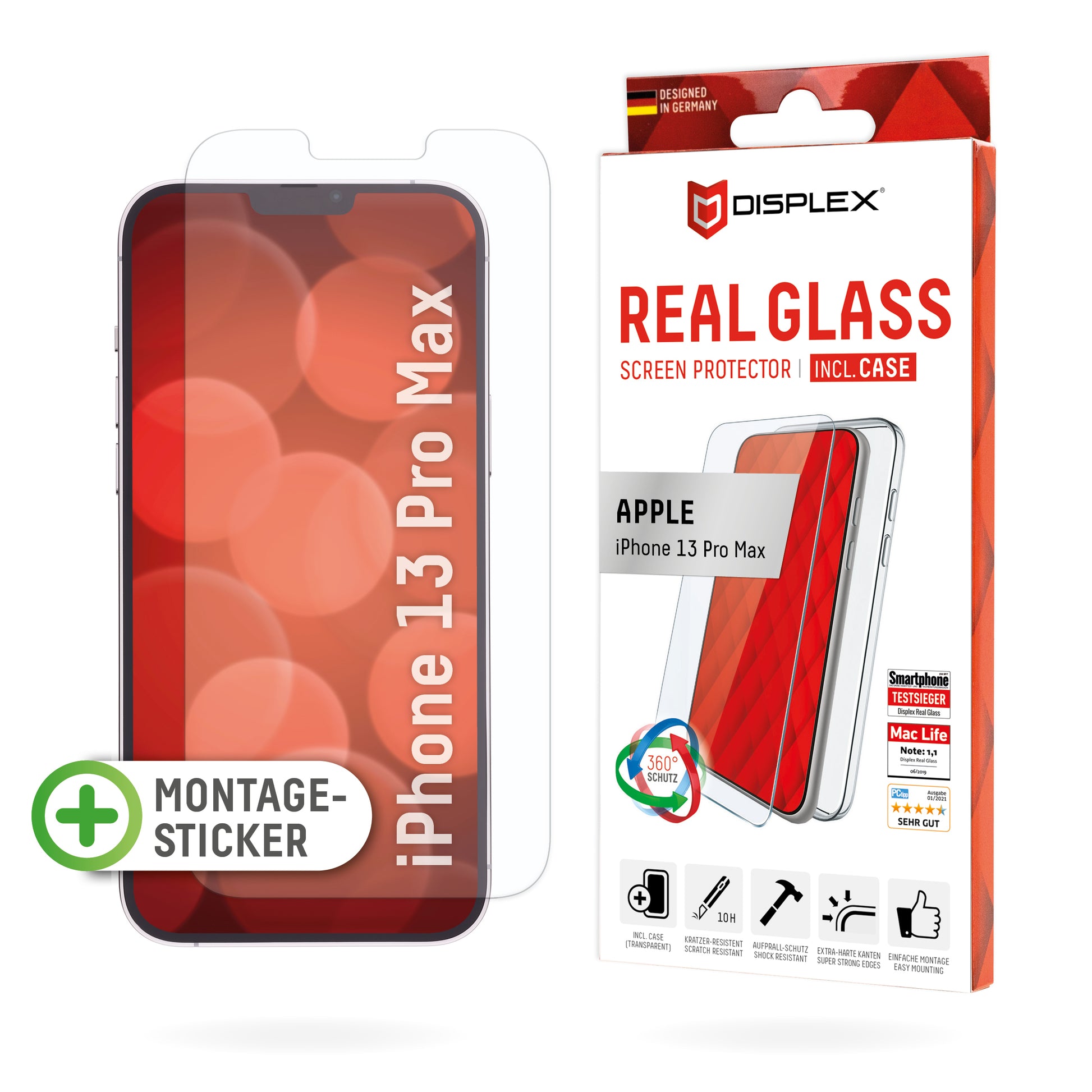 Displex Displayschutz (Panzerglas), 10H – für iPhone 13 Pro Max