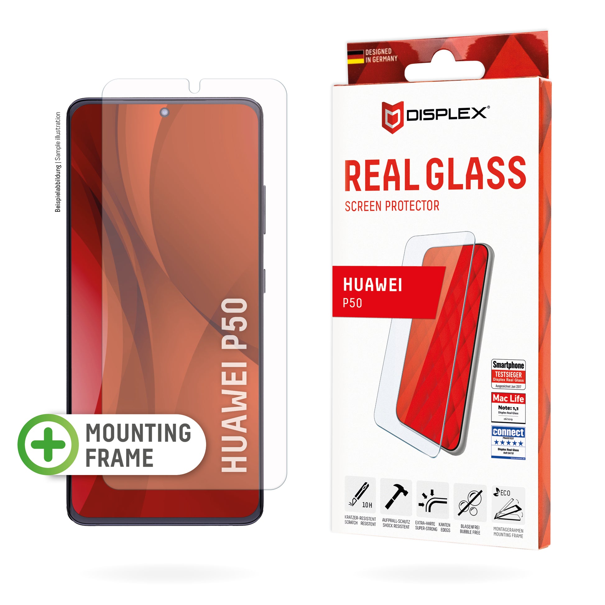 Displex Displayschutz (Panzerglas), 10H – für Huawei P50