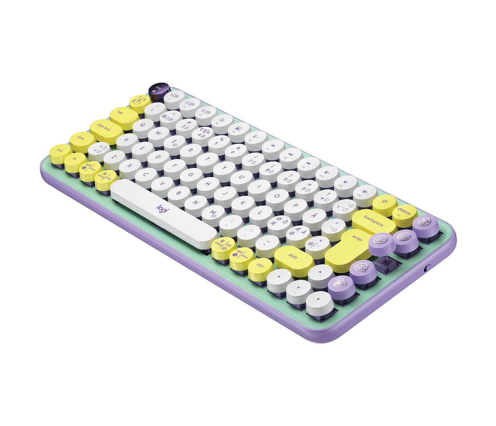 Logitech POP Keys – Mini Tastatur – Mechanisch – Bluetooth & 2,4 GHz (Nano-Empfänger) – Ohne Ziffernblock