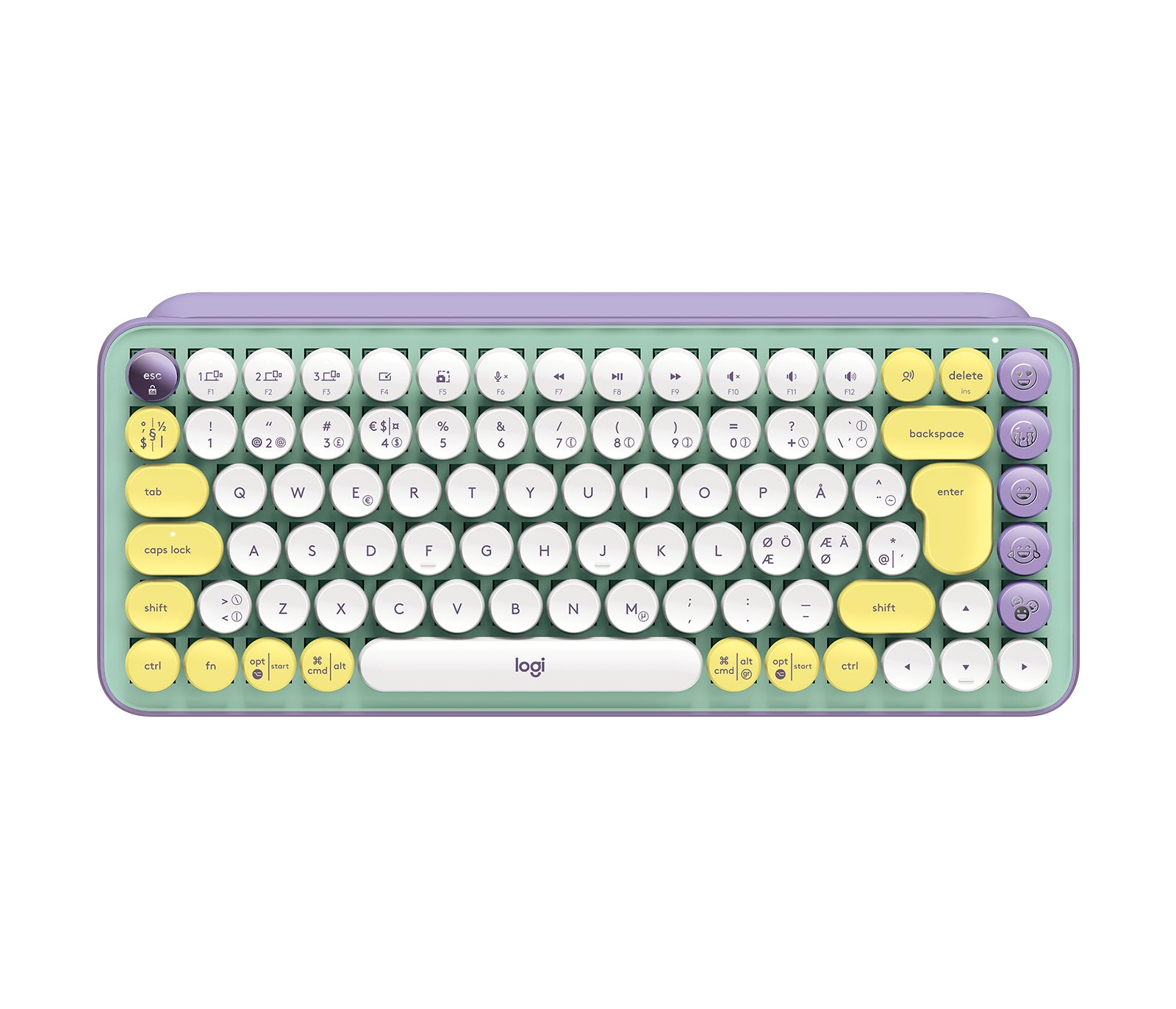 Logitech POP Keys – Mini Tastatur – Mechanisch – Bluetooth & 2,4 GHz (Nano-Empfänger) – Ohne Ziffernblock