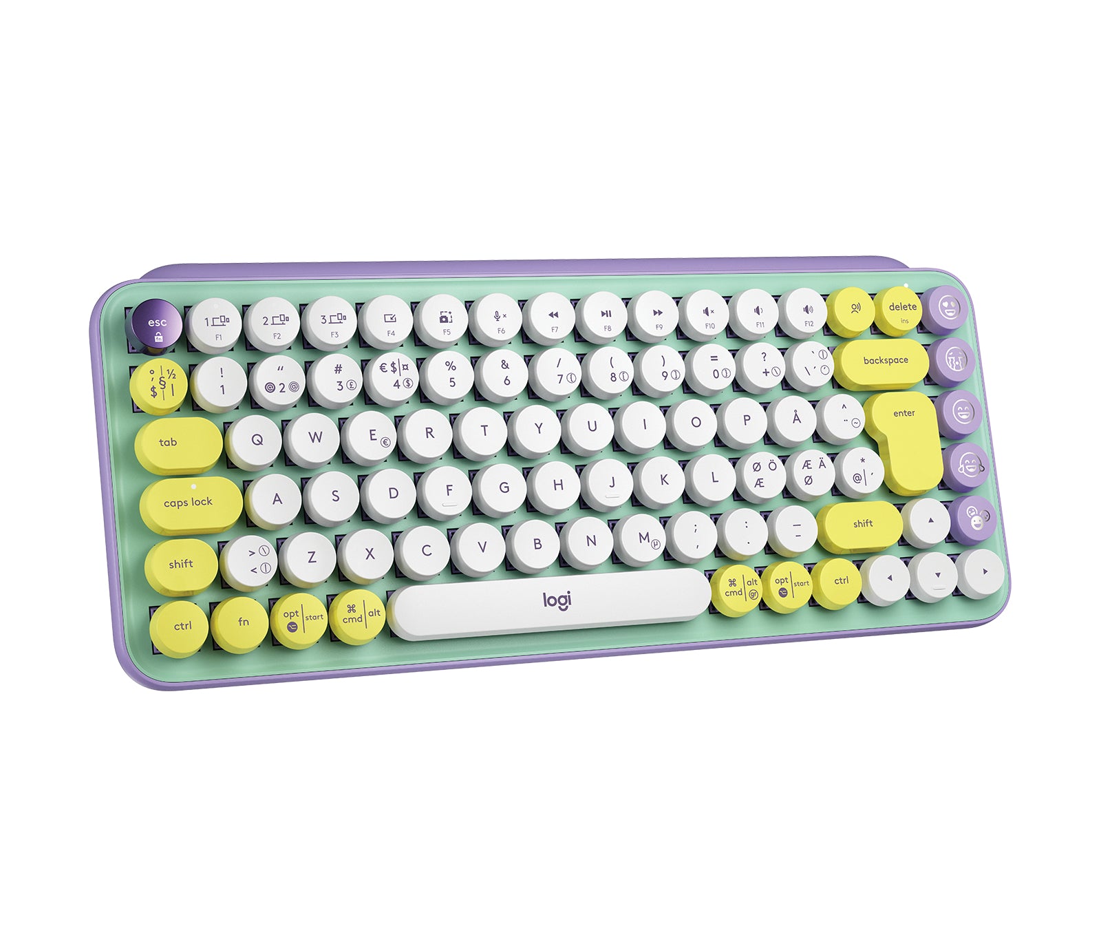 Logitech POP Keys – Mini Tastatur – Mechanisch – Bluetooth & 2,4 GHz (Nano-Empfänger) – Ohne Ziffernblock