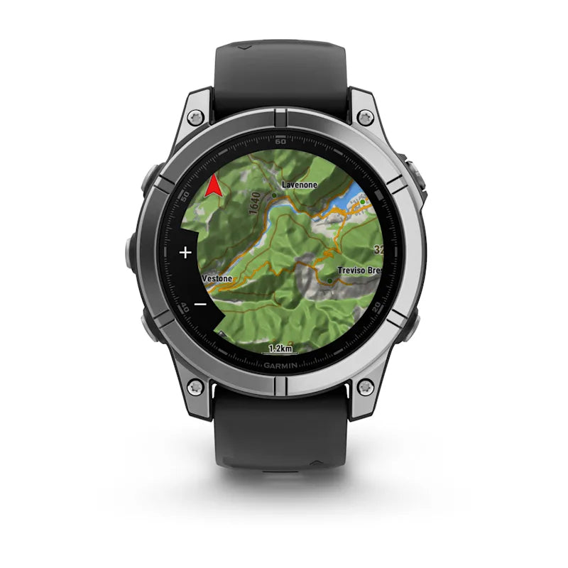 Garmin Fenix E – GPS-Smartwatch – 47 mm, 1,3" AMOLED, WLAN, Bluetooth, Gorilla Glass, 100 m, Silber/Schwarz