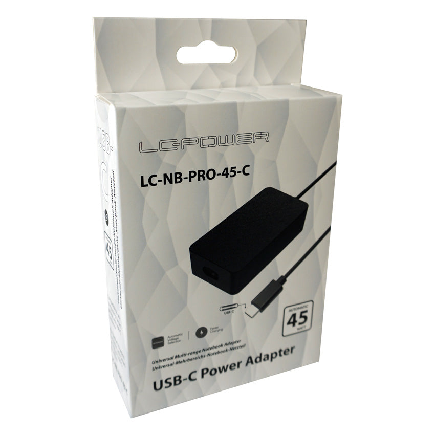 LC-Power LC-NB-PRO-45-C Netzteil 45 W – für Laptops – Schwarz
