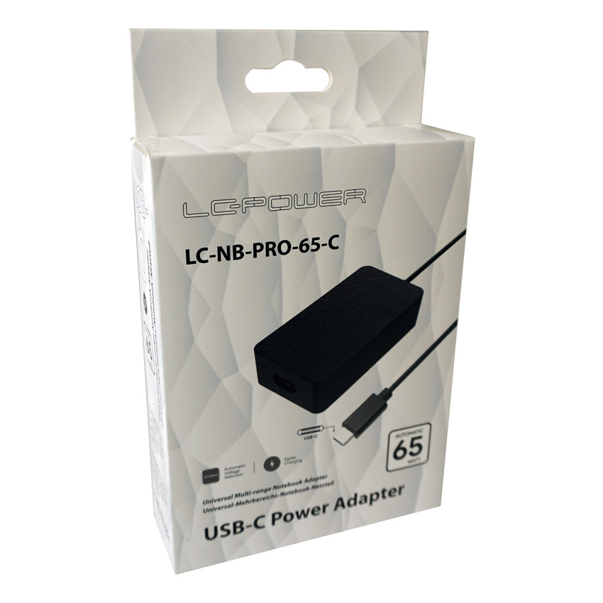LC-Power LC-NB-PRO-65-C USB-Ladegerät 65 W – USB-C×1 – für USB-C-Geräte – schwarz
