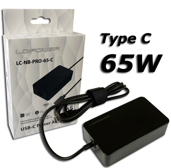 LC-Power LC-NB-PRO-65-C USB-Ladegerät 65 W – USB-C×1 – für USB-C-Geräte – schwarz