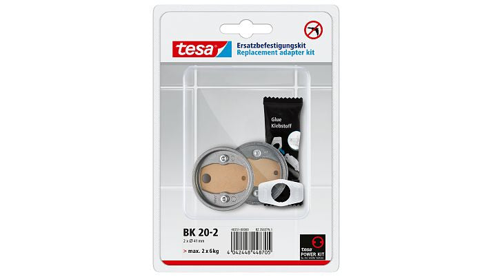 tesa Klebehaken BK20-2 – Ø4,1 cm, Weiss, 2er-Set