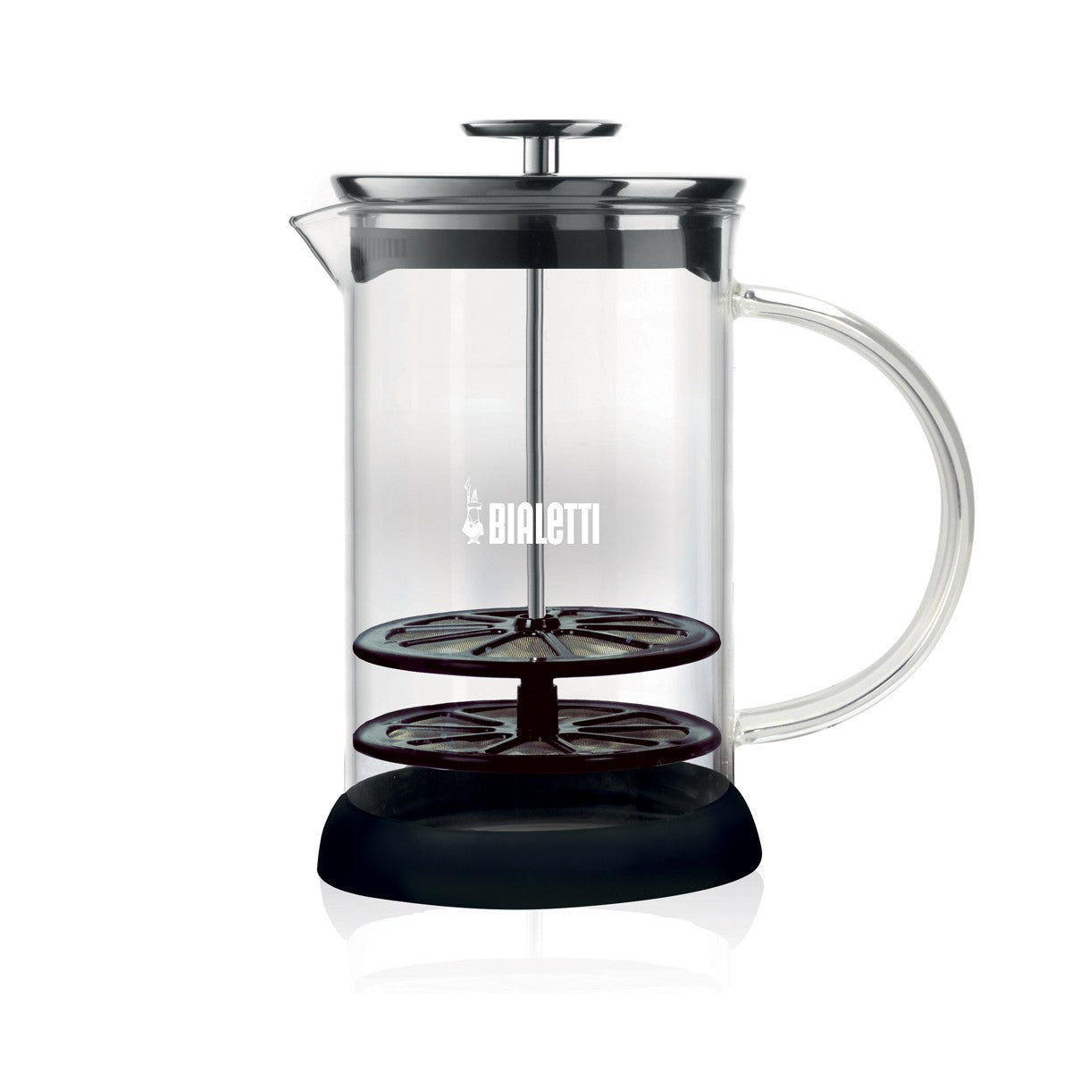Bialetti Kaffeepresse 0004410 – 1 l, Glas – Schwarz/Transparent