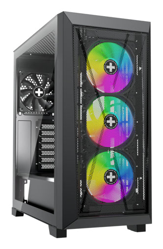 Xilence X912.ARGB – PC-Gehäuse (Midi-Tower) – ATX, Schwarz, 3×ARGB, 1×120 mm, 1×USB-C, GPU bis 375 mm