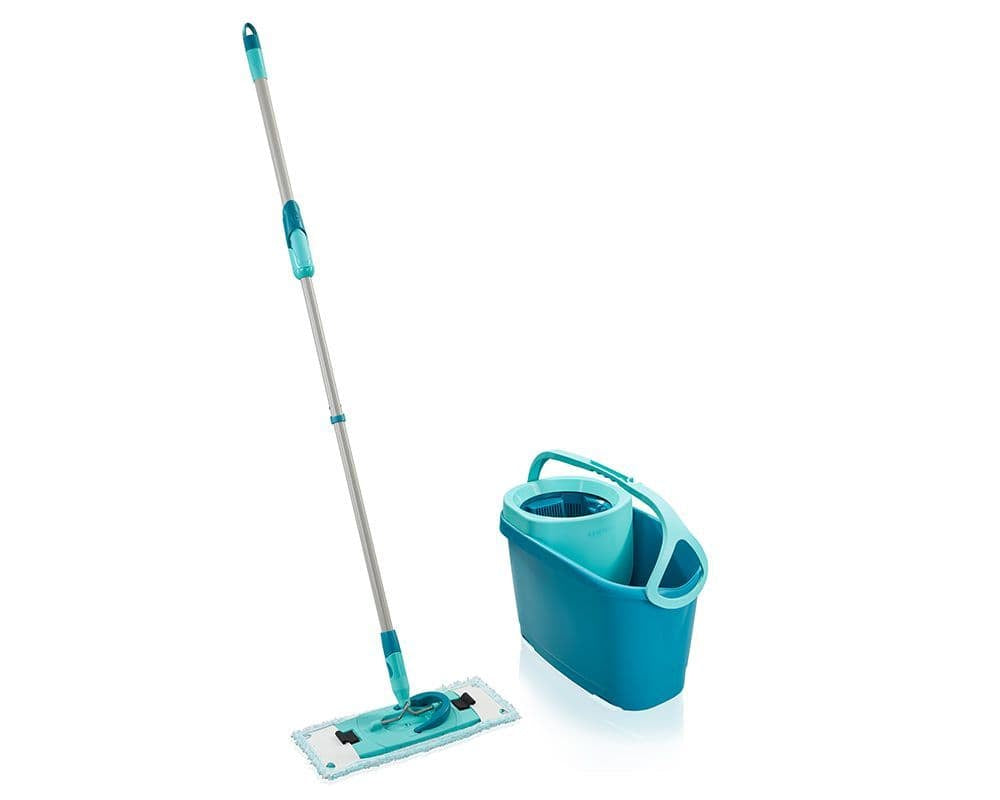 Leifheit Clean Twist M Ergo – Bodenwischer-Set – Wischbreite 33 cm, Teleskopstiel, Kunststoff, Grün, 3er-Pack