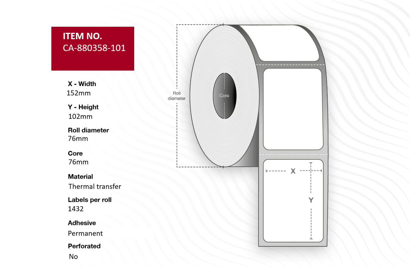 Capture Druckeretiketten, 152 mm × 102 mm, Polyester, permanent, 4 Rollen (1'432 Etiketten/Rolle)