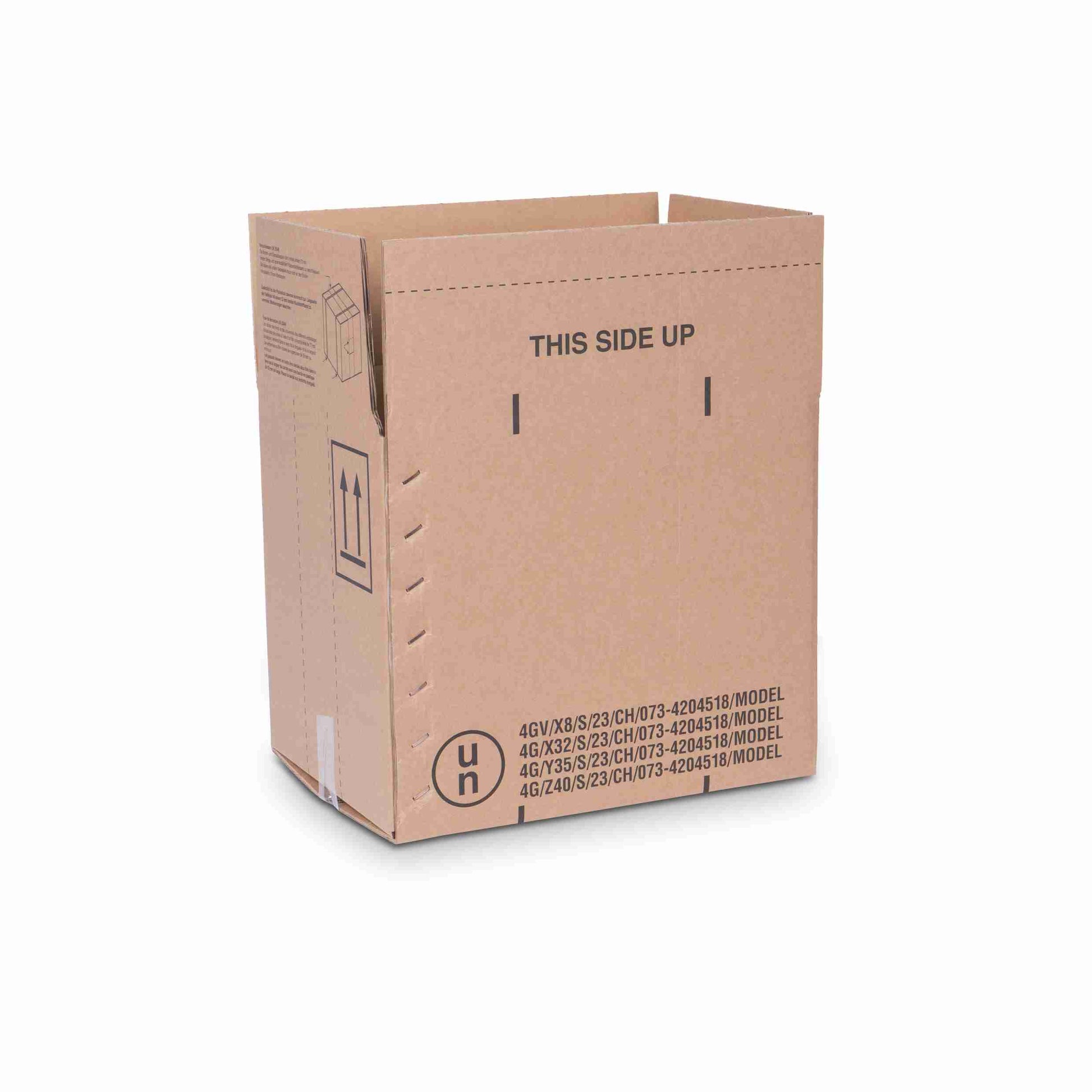 Model Versandbox – für UN28/40 – 360 × 260 × 300 mm, braun, Wellkarton, selbstklebend – 1 Palette (240 Stk.)