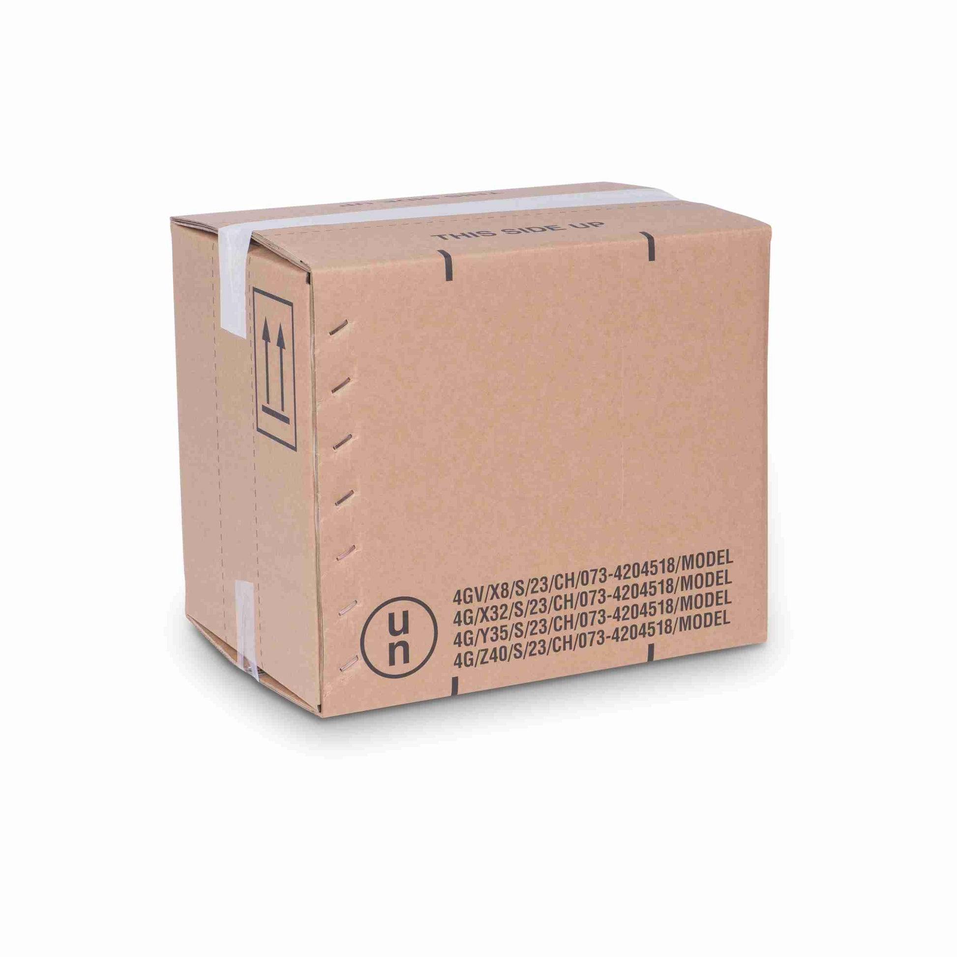 Model Versandbox – für UN28/40 – 360 × 260 × 300 mm, braun, Wellkarton, selbstklebend – 1 Palette (240 Stk.)