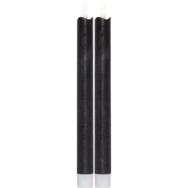 Star Trading LED Dinnerkerze – Ø 2,1 × 25 cm – Schwarz, 2-teilig, Timer