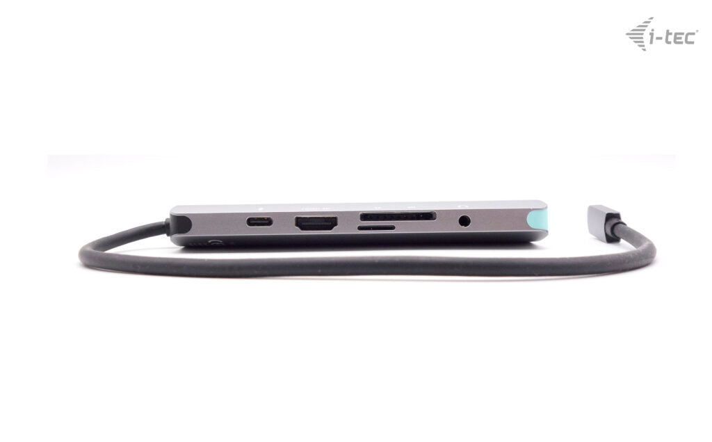 i-tec MetalNano Dockingstation – USB-C, 1× HDMI, 3× USB-A, 100 W PD, GbE, SD/microSD, für Windows/Mac/Linux