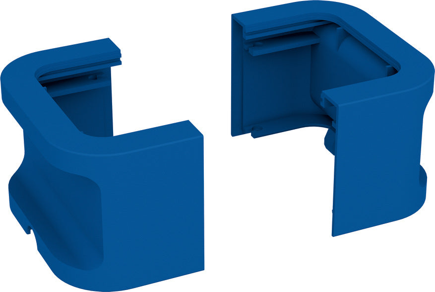 Bachmann PRIMO 2 Steckdosenleiste, Endkappen mit Kabelaufwicklung, 2 Stk., 50×60×40 mm – Blau