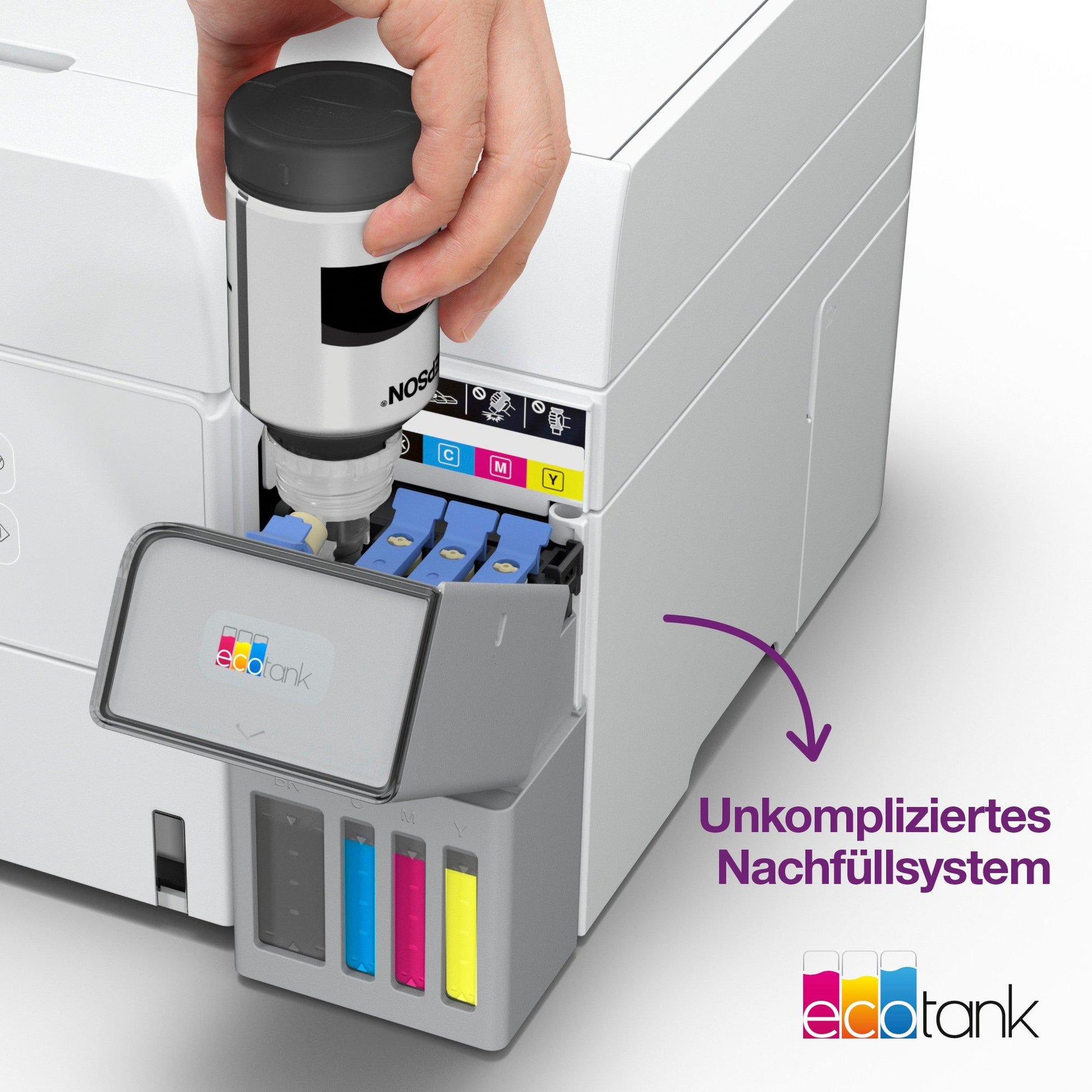 Epson EcoTank ET-3956 – Farbtintenstrahl-Multifunktionsdrucker, A4, 3-in-1, Duplex, ADF, WLAN/LAN, AirPrint