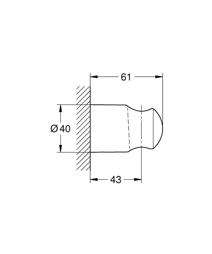 GROHE Handbrausehalter Vitalio Universal – 4×6,1×4 cm, Kunststoff, wandmontiert, schwarz