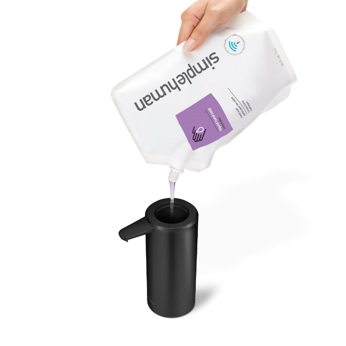 simplehuman ST1073 Seifenspender – Edelstahl, schwarz matt, 414 ml