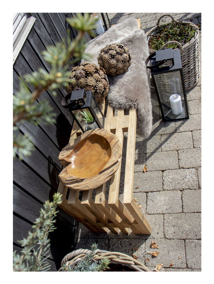House Nordic Schale – Teakholz, Natur – Ø 30 × 10 cm