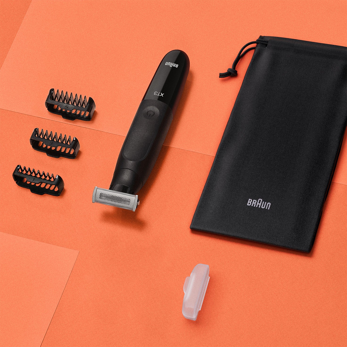 Braun Präzisionstrimmer Series XT3100 Face – Nass & Trocken, 1–3 mm Schnittlänge – Schwarz
