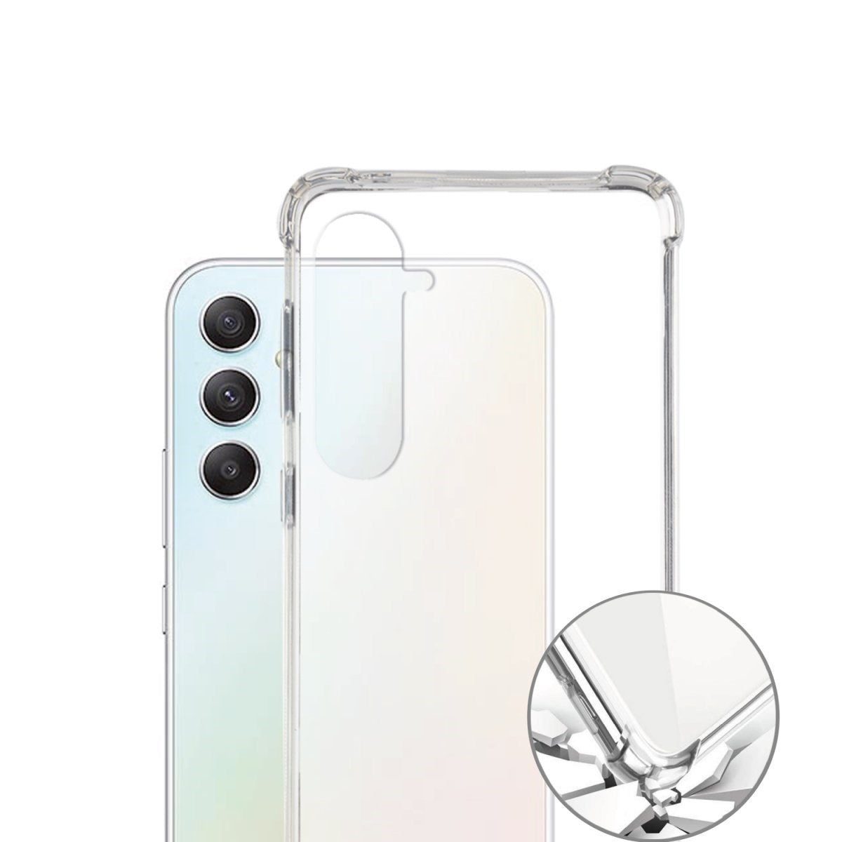 4smarts Hybrid Case Ibiza – Backcover – für Samsung Galaxy A55 5G, PC+TPU, Transparent