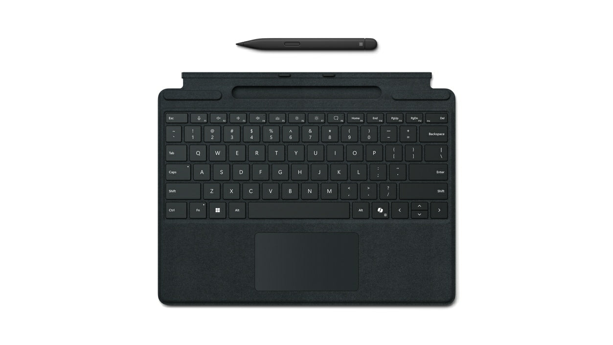 Microsoft Tastatur-Case für Surface Pro (8–10, X) – Smart Connector, mit Touchpad, inkl. Slim Pen – Schwarz