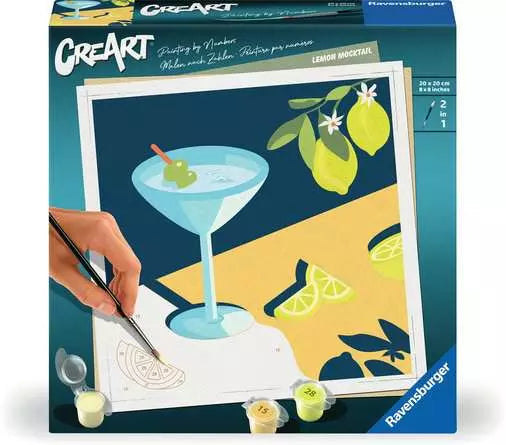 Ravensburger Malen-nach-Zahlen-Set Lemon Mocktail – 20 × 20 cm – ab 12 Jahren