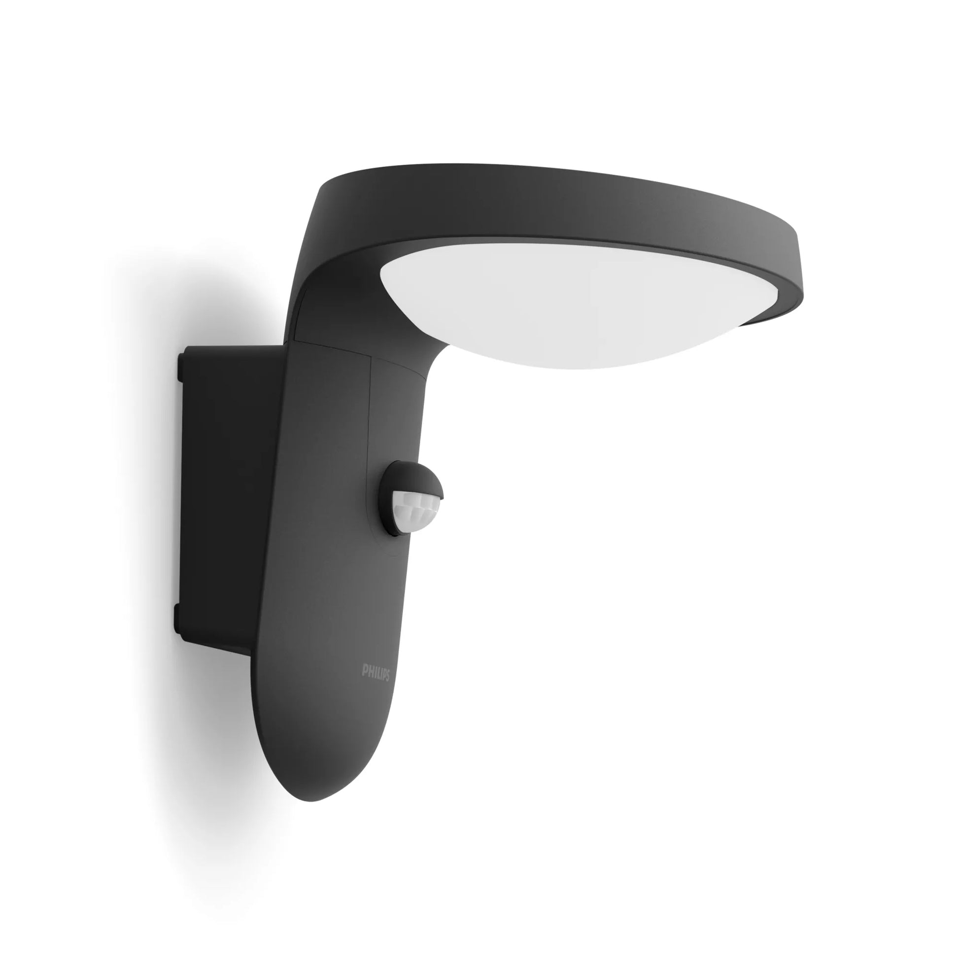Philips by Signify Philips Aussenwandleuchte – Warmweiss, 2700 K – IP44 – Netzbetrieb – mit Bewegungsmelder – Schwarz – Aluminium